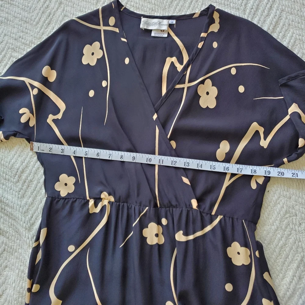 Vintage Robert Janan 100% Silk Saks Fifth Avenue Cocktail Dress - Picture 12 of 15